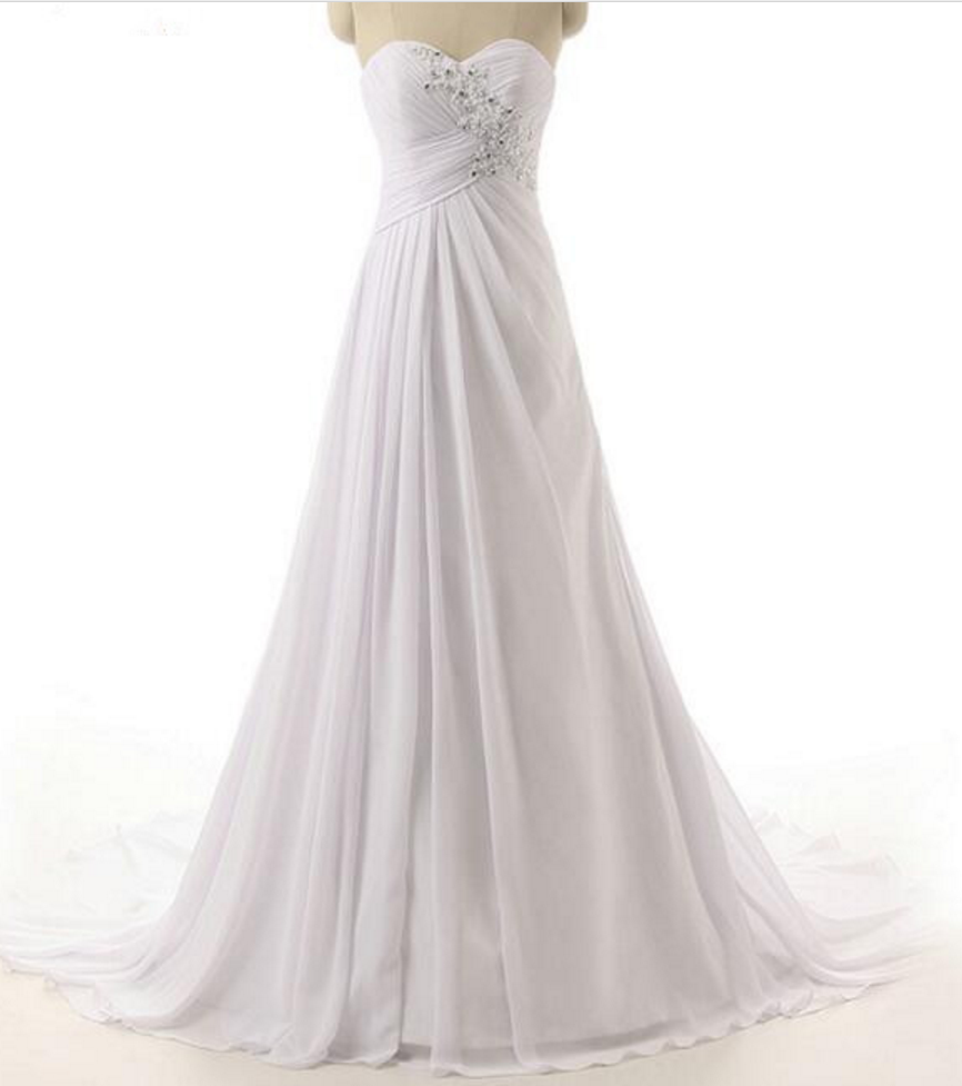 Sweetheart Wedding Dresses, Chiffon Wedding Dress,custom Made Bridal Gowns