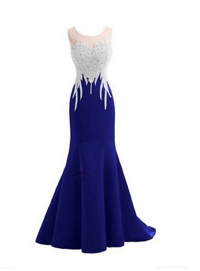 Mermaid Prom Gown,royal Blue Prom Dresses,royal Blue Evening Gowns,beaded Party Dresses,evening Gowns, Formal Dress For Teen
