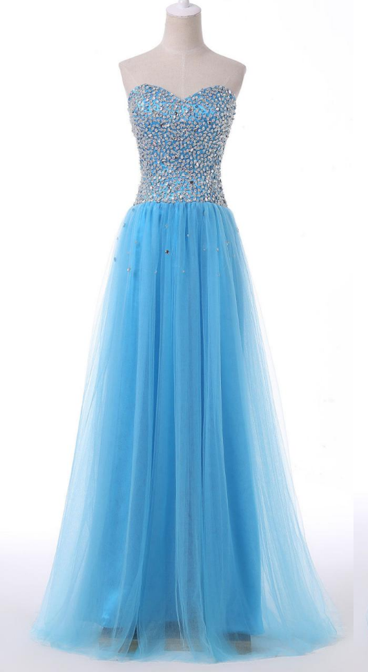 Sweetheart Prom Dresses,formal Dresses ,sky Blue Party Dress