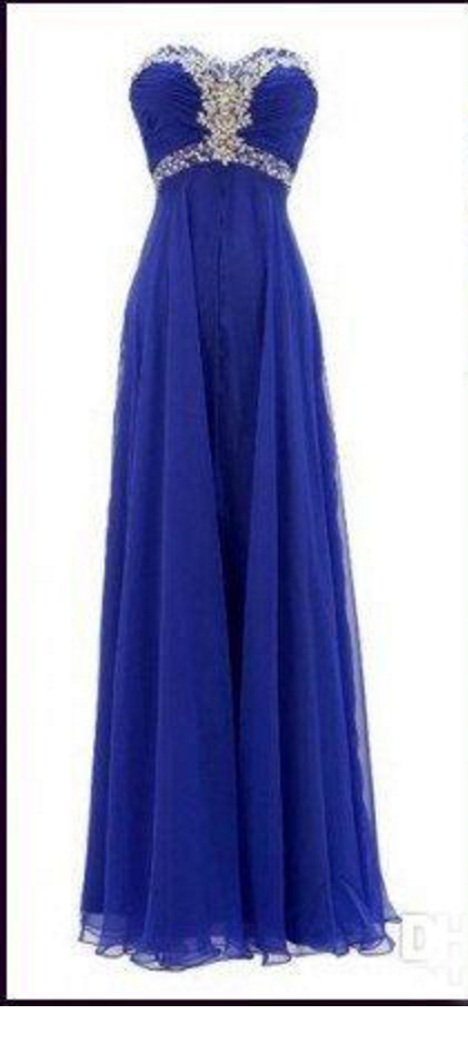 royal blue and silver gown
