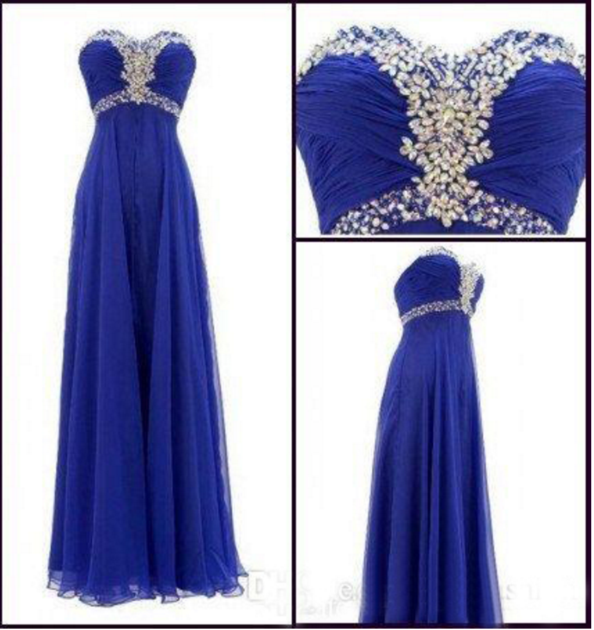 royal blue and silver gown
