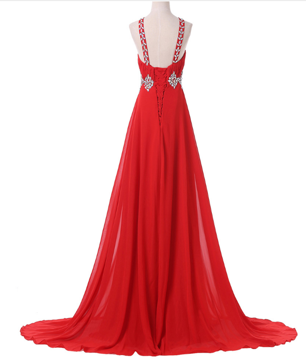 A Red, Elegant Formal Ball Gown With A Bridesmaid Dress In A Special ...