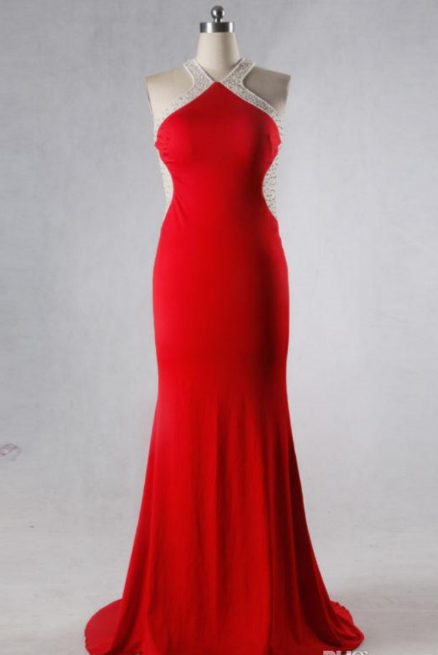 haltered ruffles mermaid evening dress