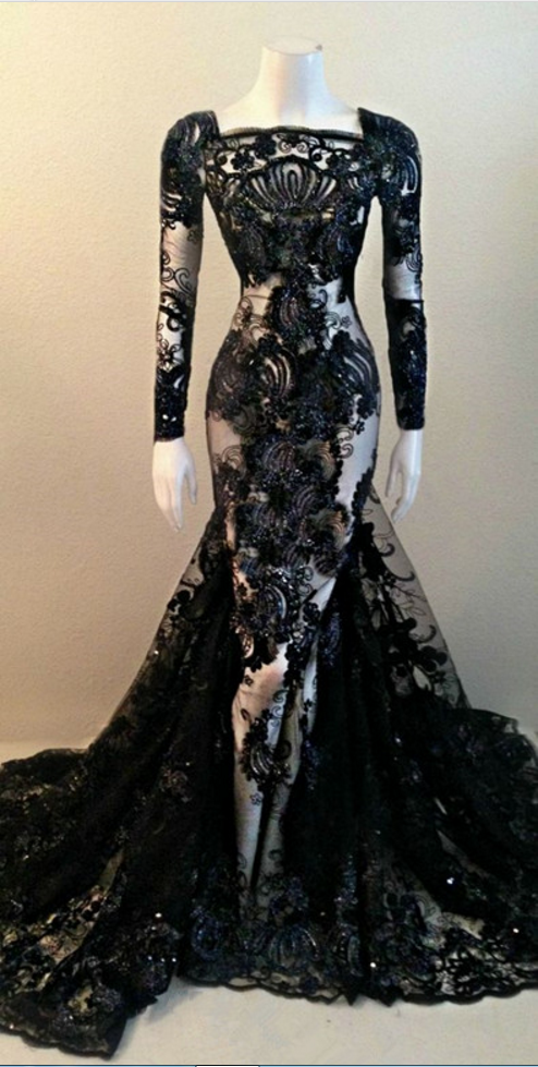 Elegant Prom Dress,beaded Prom Dress,mermaid Prom Dress,lace Prom Dress,chapel Prom Dress, Prom Dress, Prom Dresses