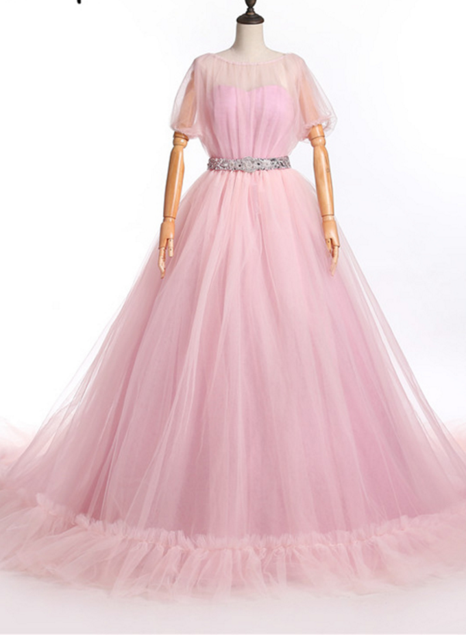 Puffy Rose Off Shoulder Party Dress Actual Semi-formal Prom Dress Photo Bubble Cuff Festa Dress
