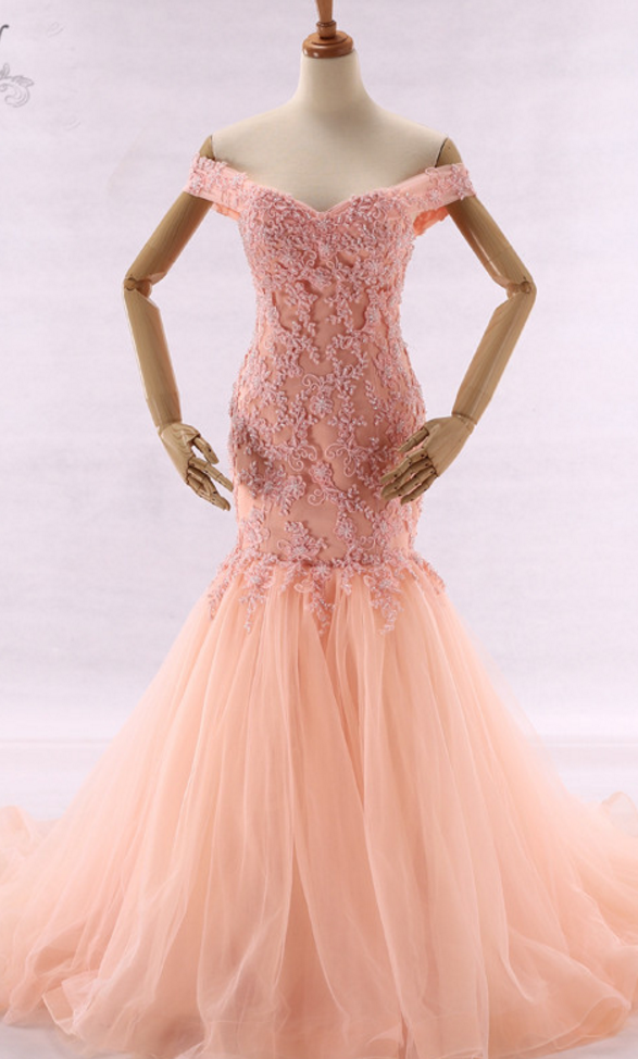 Outdoor Dress Pearl Rose Princess Dress Lace Appliques Off Tone In The Shoulder After Party A Party Dress