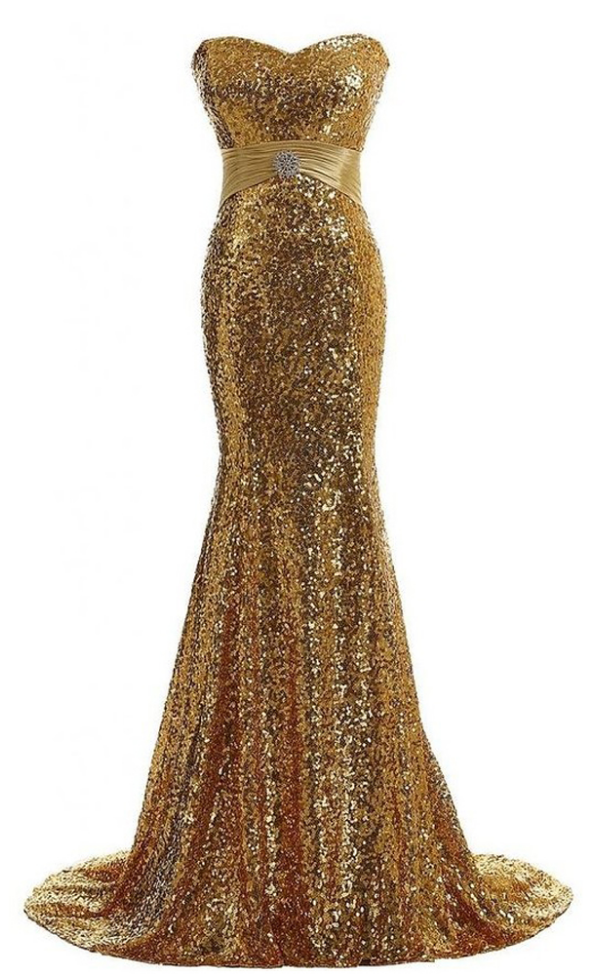 Sparkly Gold Bridesmaid Dress,floor Length Mermaid Gold Bridesmaid Dresses,elegant Long Prom Dresses Party Evening Gown