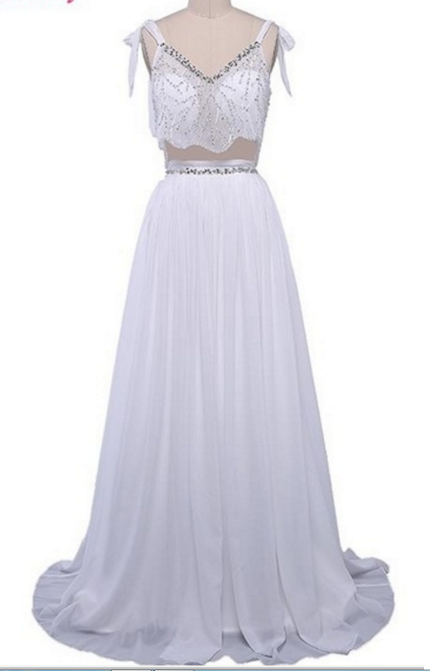 In Two Rooms Pearl White Silk A-ligne Wedding Dress Party Dress Evening Dress