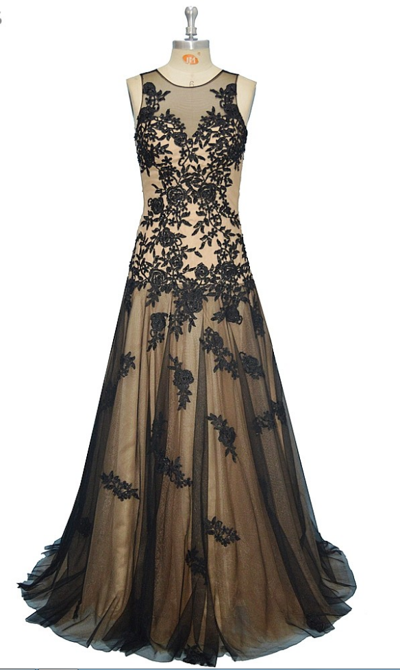 Neck Pursues Black Lace To Use At A Formal Party Dress