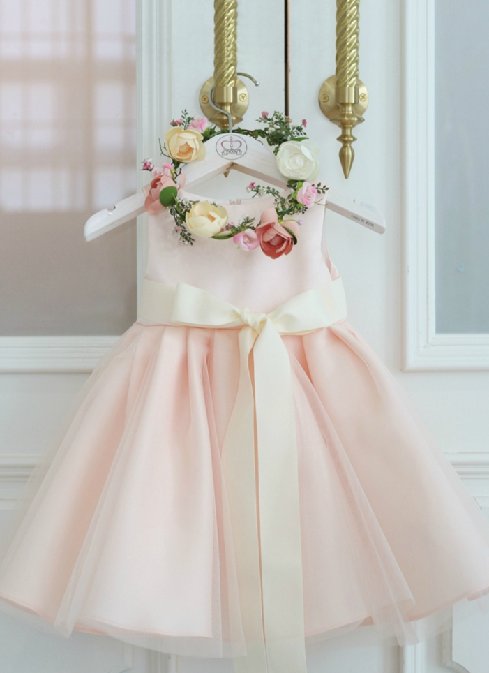 pale pink junior bridesmaid dresses