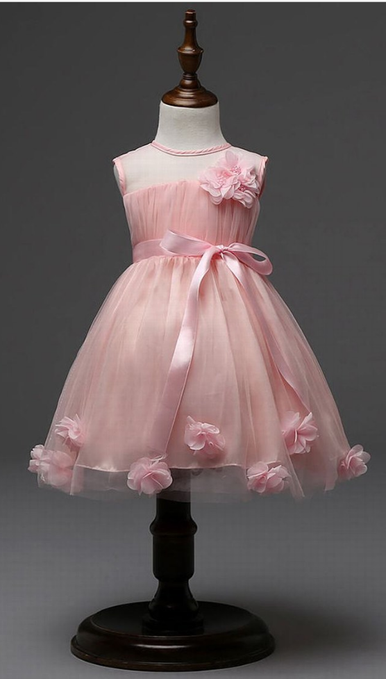 Charming Pink Girl Flower Dress Princess Dress Party Pageant Wedding Bridesmaid Tutu Dress Flower Girl Dresses Girl Dress