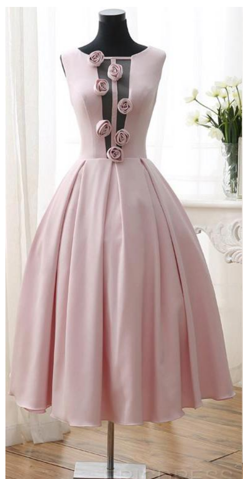 slim fit dress slacks White Satin A-line Floral Short Homecoming Dresses main image 0