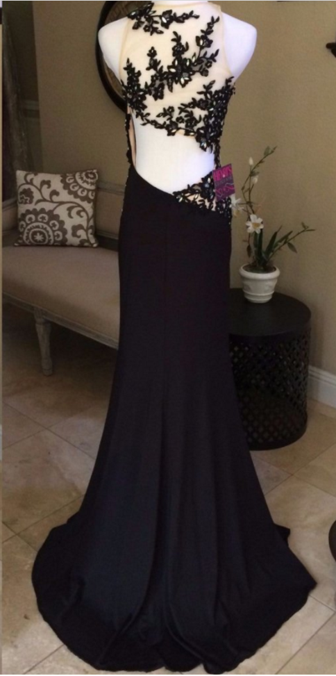 Black Lace Appliques Mermaid Formal Long Evening Prom Dress On Luulla 