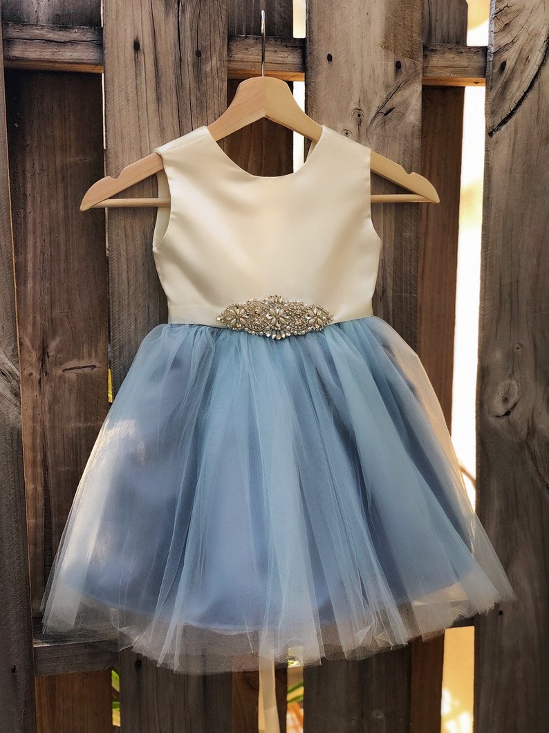 dusty blue dress for girls