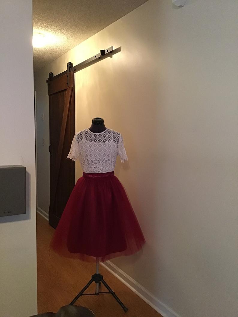 Burgundy Tulle Skirt;bridesmaid Tulle Skirt;rustic Bridesmaid Tulle Skirt