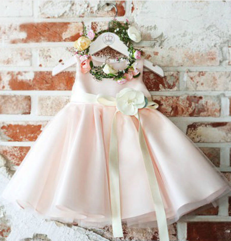 Flower Girl Dress, Pink Flower Girl Dress, Light Pink Bridesmaid Dress, Baby Girl Birthday Outfit, Pink Floral Dress, Pale Pink Flower Girl