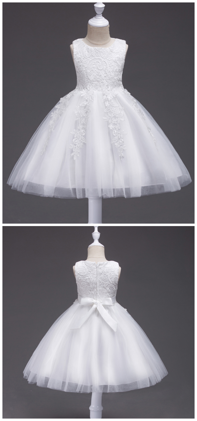 White Tulle Short Cocktail Dresses Little Girls Gowns ,tulle Kids Gowns ,pageant Gowns , Short Flower Girls Dresses
