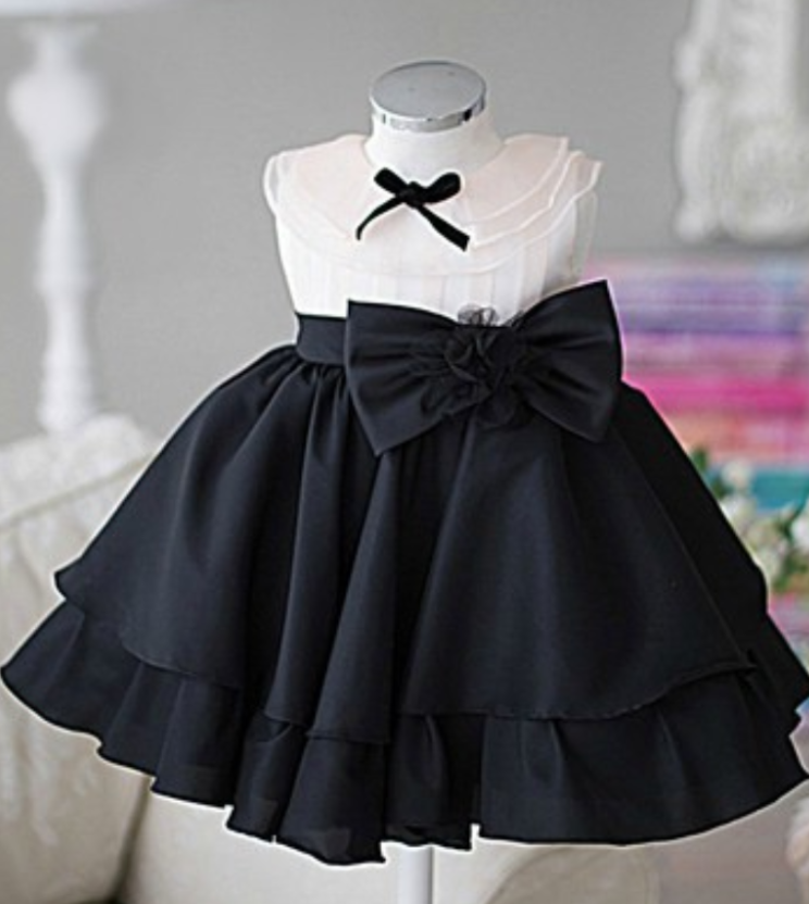 black & white flower girl dresses