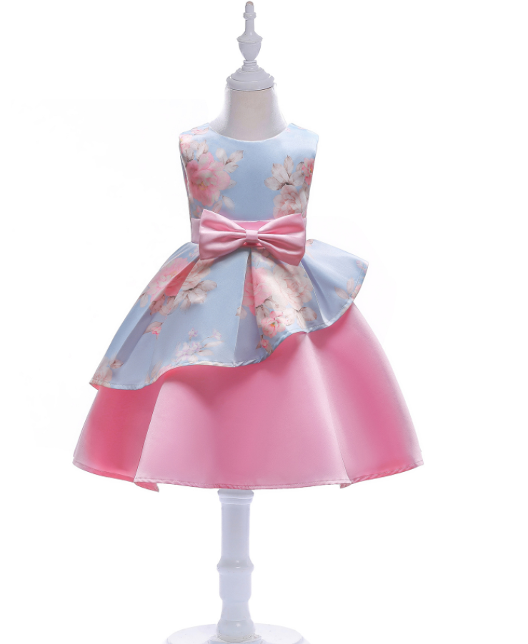 Cute O Neck Flower Girl Dresses With Bow For Weddings,first Communion Dresses For Girls