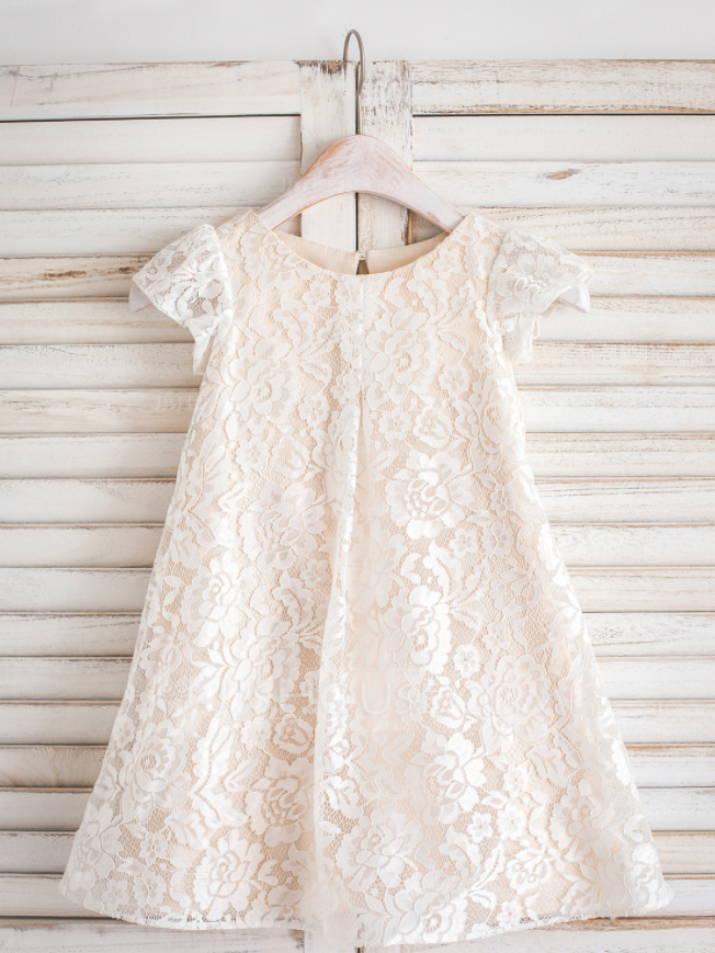Ivory Lace Flower Girl Dress