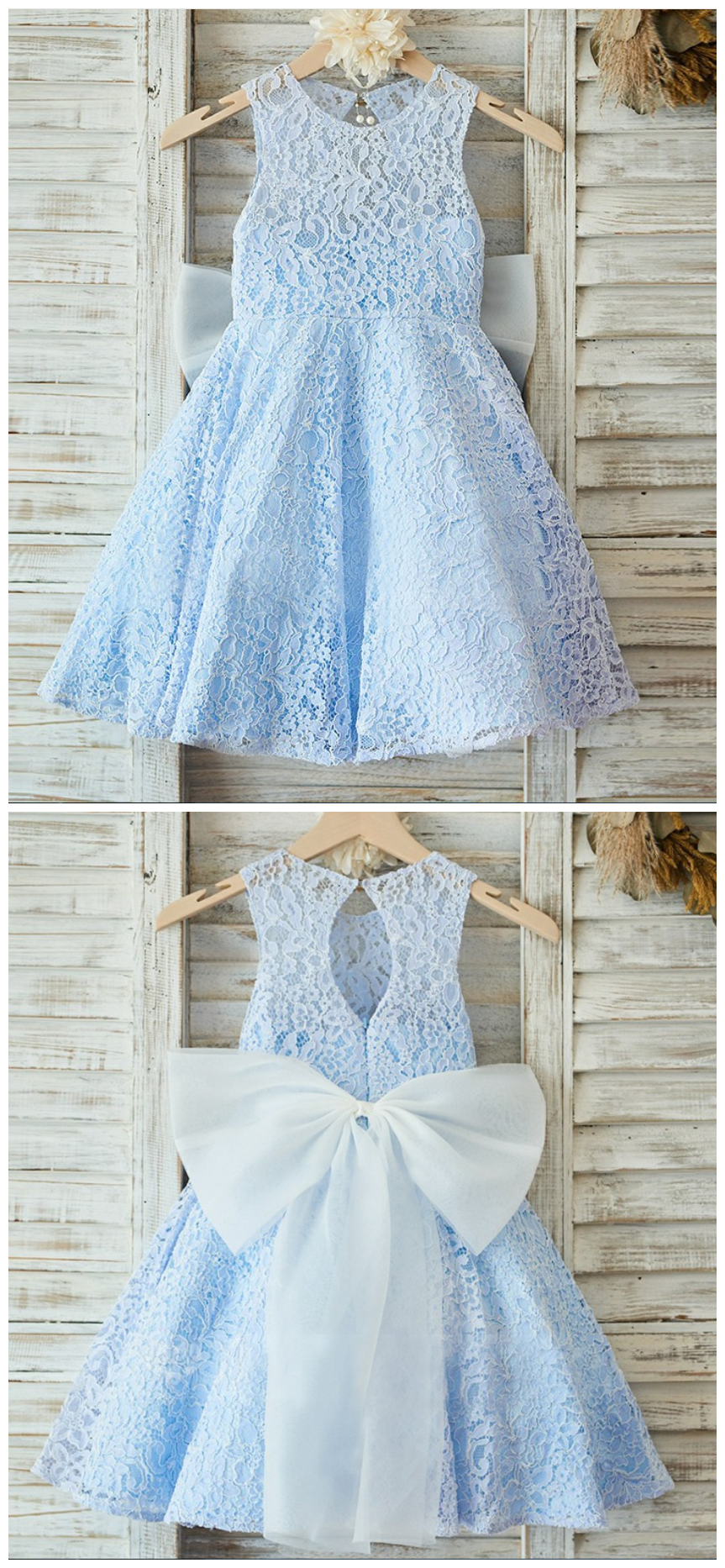 Flower Girl Dresses Lace Appliques Toddler Infant Tea Length Kids Birthday Christmas Dress Girls Wedding Party Gowns