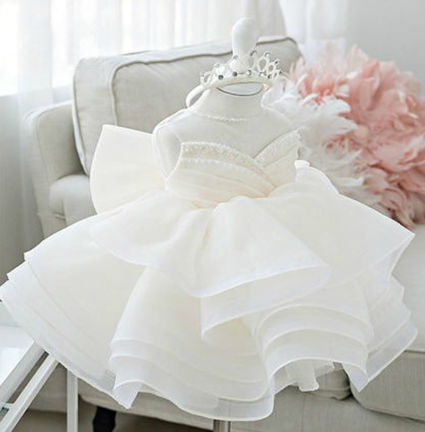 Flower Girl Dress, White Flower Girl Dress, White Girl Dress, Flower Girl Dresses, Baby Girl Birthday Dress, White Bridesmaid Dress, Children