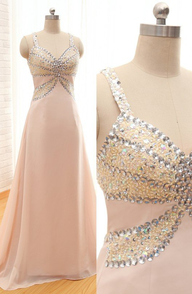 Pink Prom Dress,long Prom Dress,chiffon Prom Dress,backless Prom Dress,evening Dress