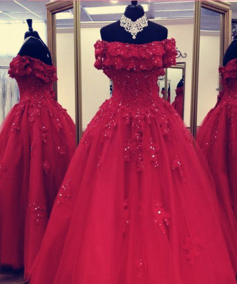 Lace Off The Shoulder Tulle Floor Length Quinceanera Dress Ball Gowns For Sweet 16