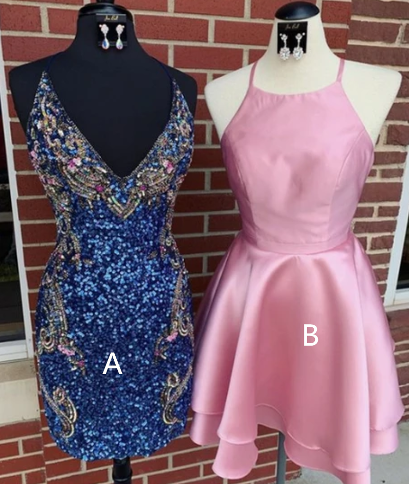 A Line Sleeveless Knee Length Short Homecoming Dress
