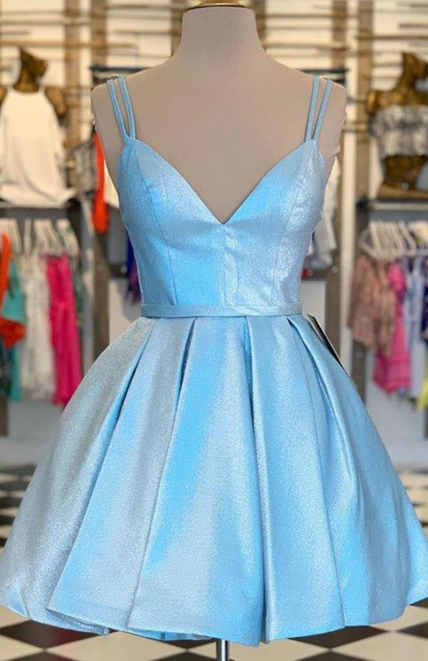 Formal Graduation Party Dresses, Spaghetti Cocktail Party Dresses, A Line Homecoming Dresses