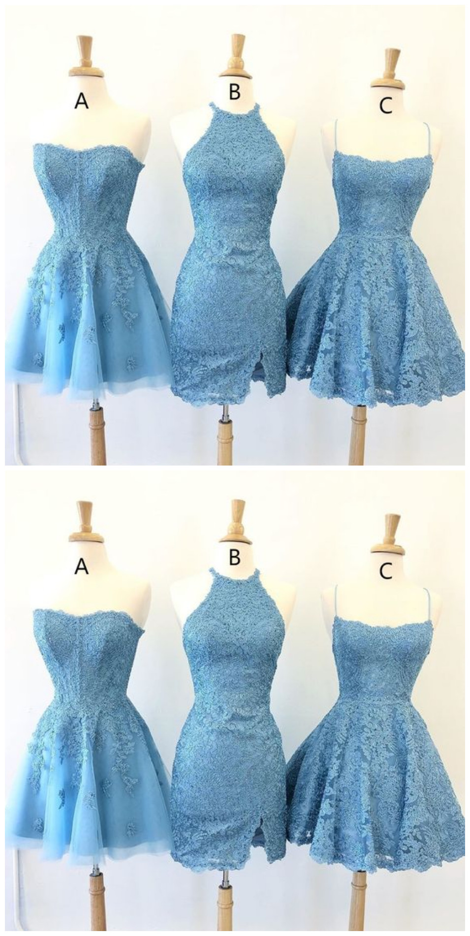 Blue Lace Homecoming Dresses