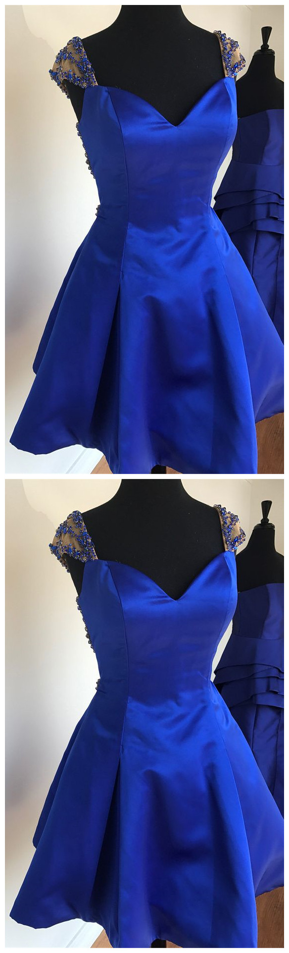 One-Button Homecoming Suit in Royal Blue with Peaked Lapel main image 1