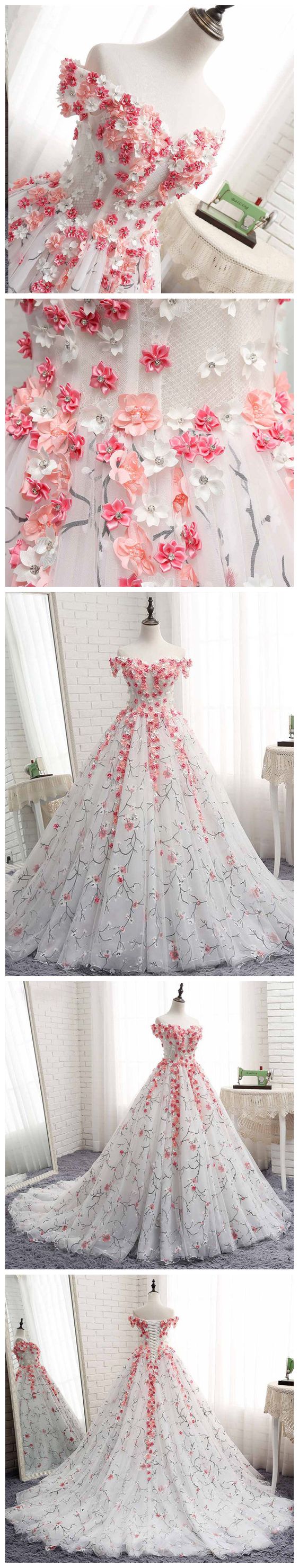 Ball Gowns Off-the-shoulder Prom Dresses With Applique Evening Gowns Long Prom Dresses Evening Dresses