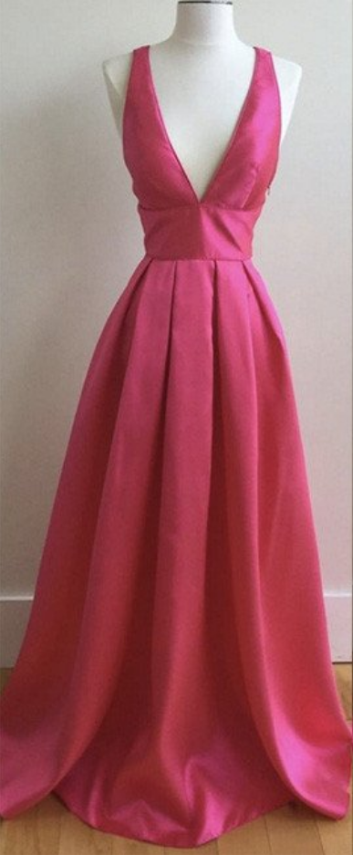Beautiful Prom Dresses,a-line Long Prom Dress, Pink Prom Dress, 2017 Long Prom Dress