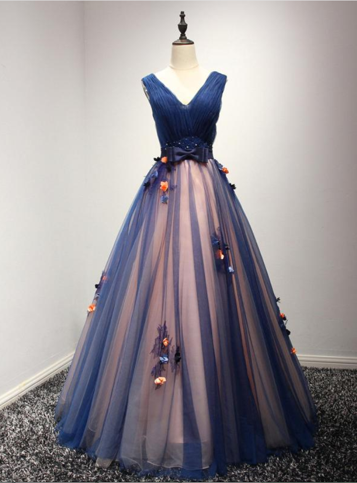 Beautiful Prom Dress V-neck Floor-length Ball Gown Long Prom Dress/evening Dress