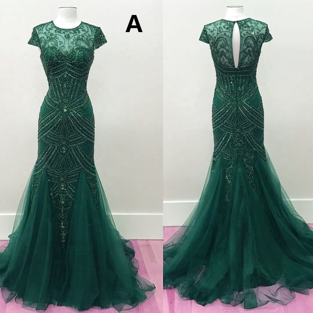 Fully Beaded Mermaid Prom Dresses 2017 Pageant Evening Gowns,fashion Prom Dress,sexy Party Dress,custom Made Evening Dress