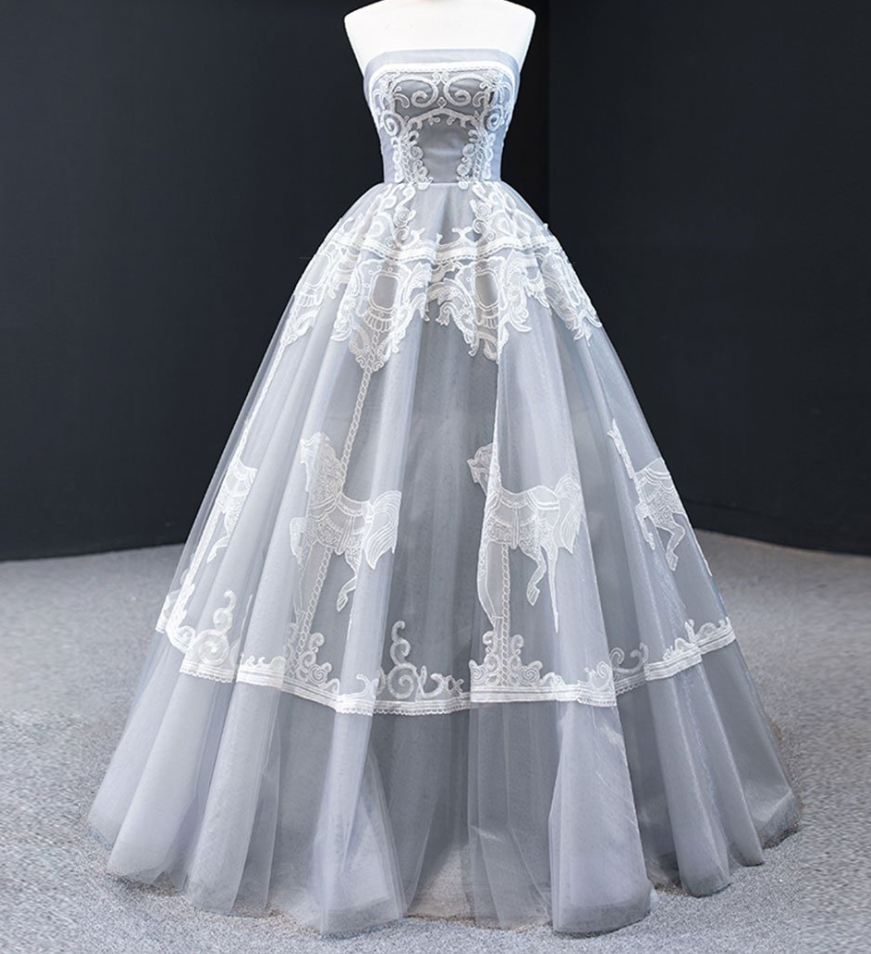 Sweetheart Tulle Lace Long Prom Dress Tulle Formal Dress
