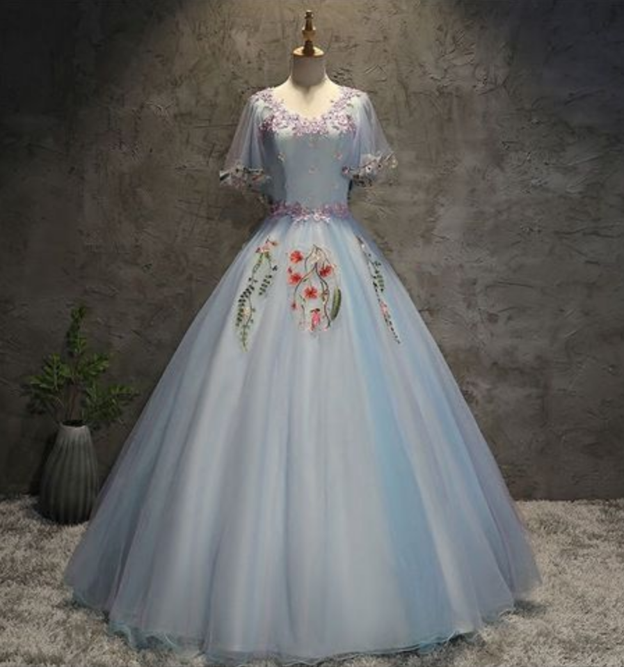 sachin and babi light blue dress Off Shoulder Party Dress Prom Dress V-neck Ball Gown With Embroidered on  Luulla