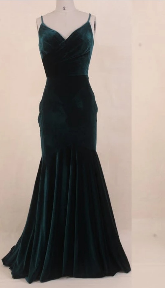 Velvet Bridesmaid Dress Green,2021 Mermaid Prom Dress,spaghetti Strap Wedding Dress,long Party Dress,custom Womens Formal Evening Dresses