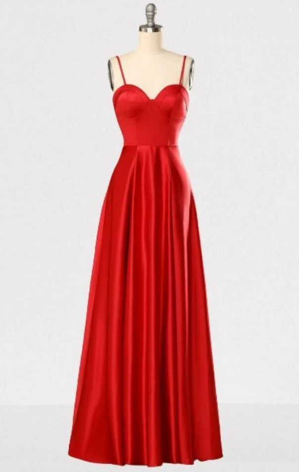 Sweetheart A-line Red Long Prom Dress