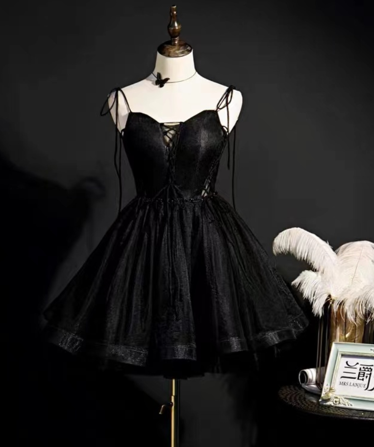 Black Evening Dress, Elegant Atmosphere Party Dress, Party Evening Dress,custom Made