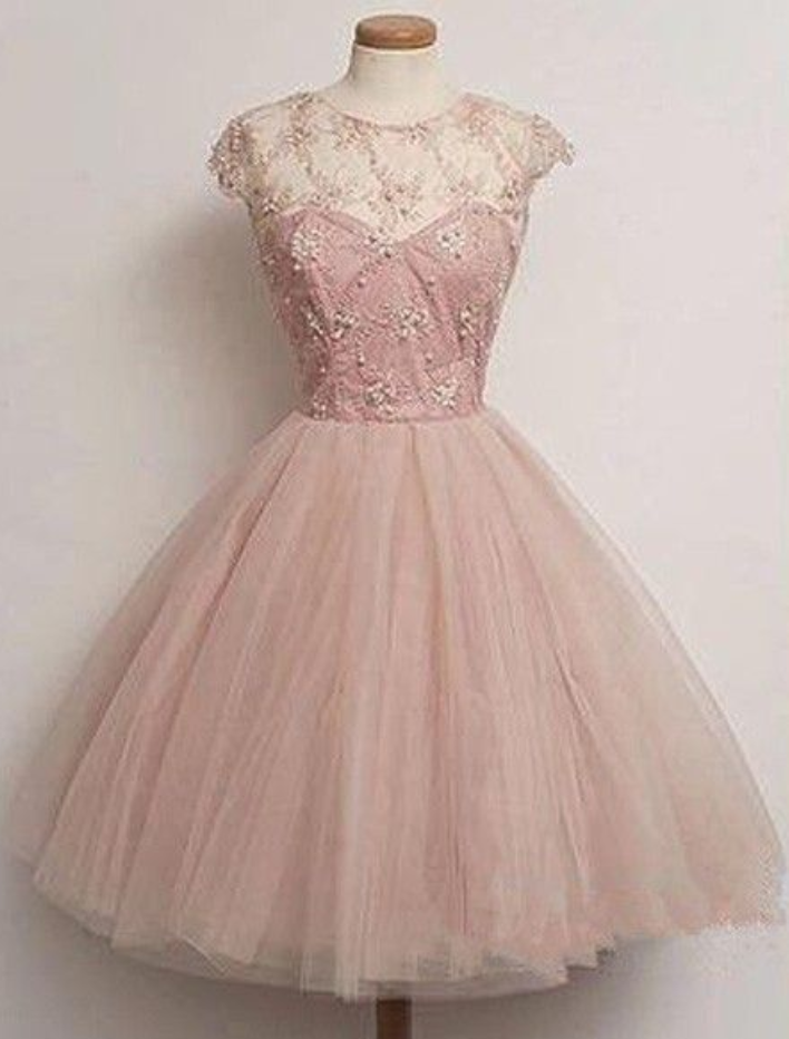 Beaded Prom Dress,pink Prom Dress,mini Prom Dress,fashion Homecoming Dress,sexy Party Dress, Style Evening Dress
