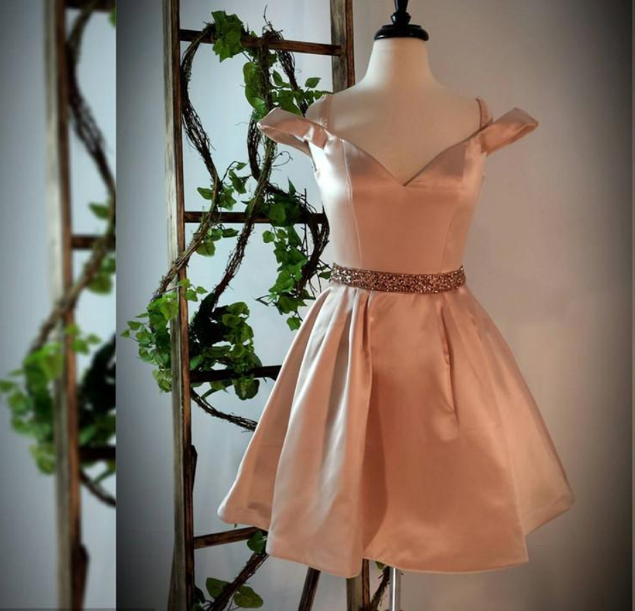 Charming Prom Dress,cute Prom Gowns,satin Homecoming Dress,short Prom Party Dress