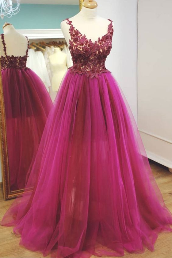 V Neck Prom Dress, Beaded Prom Dress, Pink Prom Dress, Prom Dresses 2019, Lace Applique Prom Dress, Elegant Prom Dress, Prom Gowns, Vestido De