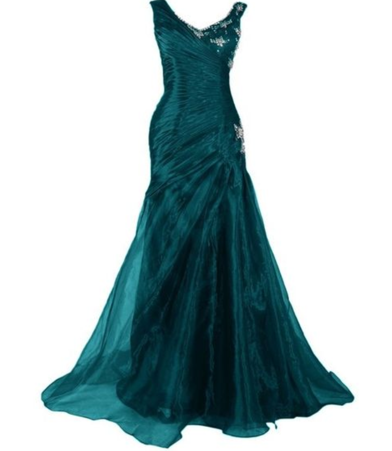 Custom Made Charming Dark Green Lace Prom Dress, Sexy Sleeveless Evening Dress,chiffon Prom Dress