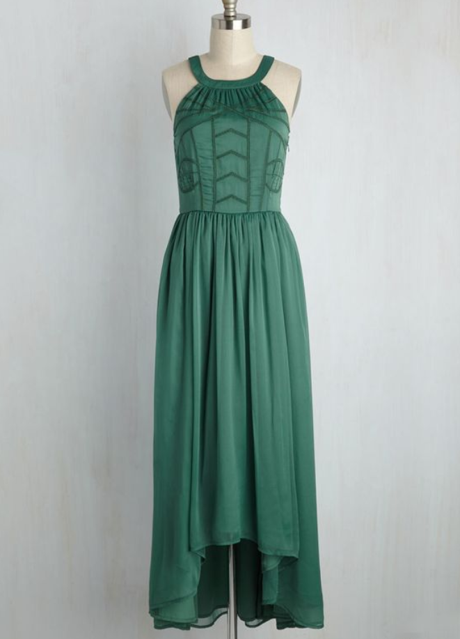 Custom Charming Green Chiffon Prom Dress,sexy Halter Evening Dress,cute High-low Long Prom Dress