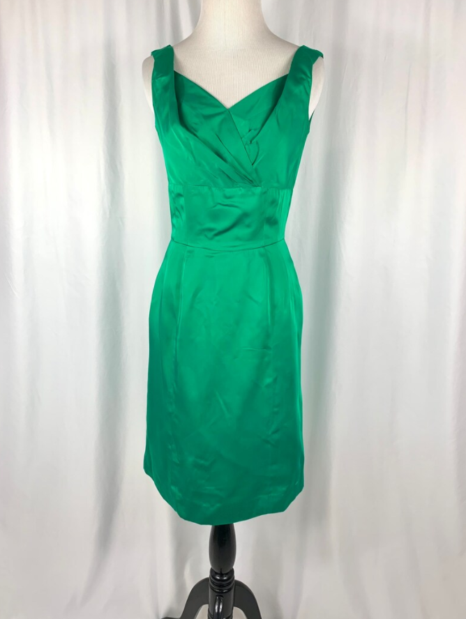 Vintage Emerald Green Silk Bombshell Wriggle Dress