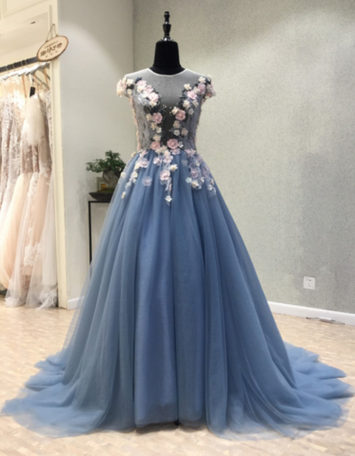 Prom Dresses Long Senior Prom Dress With Cap Sleeves
