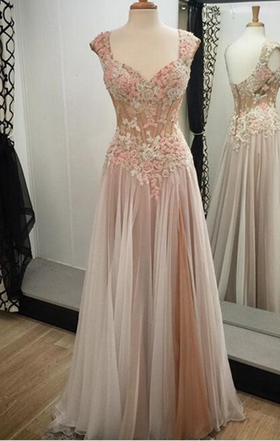 Appliques Prom Dress,custom Made Prom Dress,lace Prom Gowns,sexy Women Dress