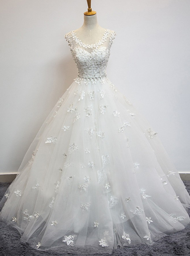 Elegant Wedding Dresses,a-line Wedding Dresses,applique Wedding Dresses,bandage Wedding Dresses,tulle Wedding Dresses,bridal Gowns
